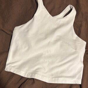 Beyond Yoga White Sleeveless Crop Tank Top